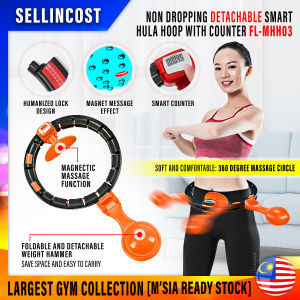 SellinCost Smart Digital Hula Hoop With Counter Adjustable 24-33cm Waist Diameter Hula Hoop for Adult and Kids  for Fitness Detachable Weighted 360° Spinning Non Dropping Slimming Gymnastic Hoop Thin Waist Gym Fitness Circle Sport MHH03