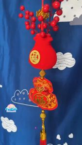 Dây túi tiền hút Tài Lộc chất nhung treo trang trí Tết derco nhà treo cửa Tết 2026 - SP0466