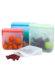 Recyclable Food Bag Silicone ness Protection Package Food Grade Sealed Picnic Bag Environmental-Friendly Portable Outdoor Refrigerator Bag