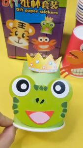 Mainan Edukasi Anak DIY Paper Cup Mainan Prakarya Anak Menempel Stiker Gelas DIY Paper Stickers