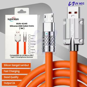 NVN-KD46 SILICONE KABEL DATA CHARGER FAST CHARGING TYPE TIPE C / MICRO USB 120W MURAH