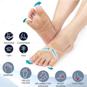 INEOO 1PCS Adjustable Hallux Valgus Bunion Corrector Orthotics Big Toe Separator Thumb Correction Pedicure Foot Finger Straightener Sock
