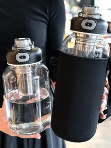 Large Capacity Summer Glass Water Cup Direct Drink Ultra Large Water Bottle Mens Outdoor Sports Water Bottle with Tea Warehouse Heat Resistant Cup