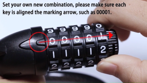 5-Digit Bike Lock Cable Self Coiling Reinforced Bicycle Cable Lock Tonyon Motorcycle Chain Lock