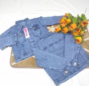 SETELAN JEANS ANAK JAKET VIRAL DAN CELANA IMPOR UMUR 1-7 TAHUN / SATU SET CELANA PANJANG MODEL TERBARU TREND FASHION KEKINIAN KOREA USIA 2 3 4 5 6
