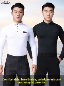 DANBAOLUO | Men High-end Long Sleeve Ballroom Performance Shirt