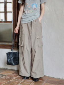 seemon | Casual Commuter Kaki Wide Leg Workwear Pants