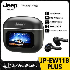 Jeep JP-EW118 Plus Earphone Nirkabel ANC Layar Sentuh TWS Earbud Noise Cancelling Bluetooth 5.4 Baterai Tahan Lama HiFi