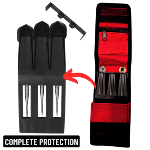 DART CASE / WALLET - RED / BLUE COMPLETE PROTECT NYLON DROP IN DART STORAGE (BEKAS DART SARUNG DART)