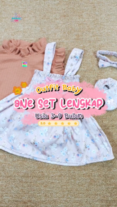 Dress Baby Girl Bayi Perempuan Smoke Katun Usia 3 - 9 Bulan