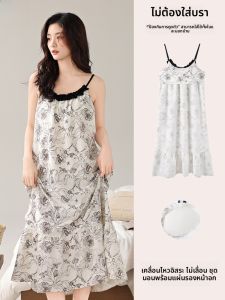 MiiOW | ชุดนอนผู้หญิง MiiOW Cat ฤดูร้อน 2025 ชุดนอนยาวหลวมๆ พร้อมแผ่นเสริมหน้าอก ชุดนอนลำลองในบ้าน ผ้าโพลีเอสเตอร์ 100%