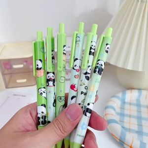 Cute Panda Press Gel Pen 0.5mm Black Ink Click Pen Smooth Writing Student School Office Stationery Gift