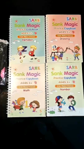 Buku Ajaib SANK Untuk Panduan Menulis Kanak-kanak Termasuk 4 Buah Buku + Pen Dan Isi Semula.