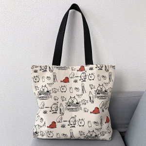 Large Capacity Canvas Shoulder Bag for Women Summer 2025 Commuter Casual Style Student Book Bag Soft Foldable Washable