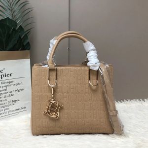 CH | CH Luxury Leather Handbag Women CH Embossed Monogram Top Handle Shoulder Bag With Metal Pendant Daily Use