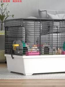 Four Seasonshamster Cage Pet Cage Double Layer Metal Plastic Mixed High Base Tray for Other Rodents Home Use Large Size
