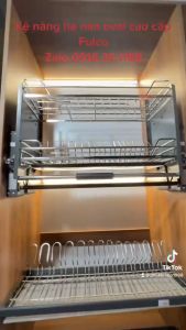 [CHÍNH HÃNG] Giá Úp Bát Đĩa Nâng Hạ Oval FULCO  Inox 304 100%- Hàng nhập khẩu cao cấp - kệ nâng hạ oval
