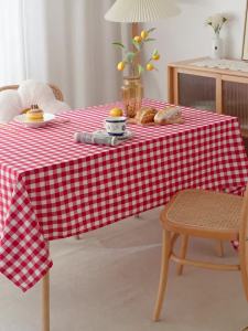 Christmas Tablecloth Red and White Plaid Tablecloth 100% Polyester Blend Rectangular Tablecloth for Dining Table Picnic BBQ Home