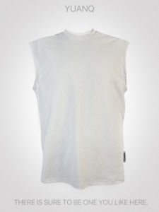 YUANQ Basic American Style Tank Top Casual Sport Summer Trendy Sleeveless round Neck Cotton Youth Popular Loose Fit T-Shirt