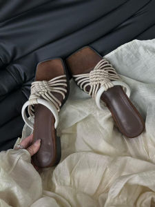 CAIZINI | Handwoven Open Toe Suede Flip Flops