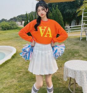 Loose Performance Outfit Student Cheerleading Uniforms Womens College Athlete Opening Ceremony Show Costume Summer