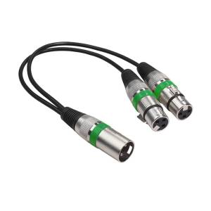 BSN | 30CM 1M XLR Splitter Male to Dual Female3 Pin XLR Male to Female Splitter Audio Adapter Cable for Mic Amplifier Speaker Mixer