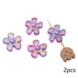 1-2 Pcs Acrylic Colorful Iridescent  Loose Spacer Beads for Handmade Jewelry DIY Phone Chain Pendant Bracelet Accessories