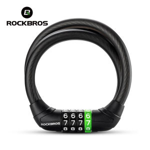【Local Delivey】ROCKBROS Bicycle Steel Cable Lock Portable Password Cycling Lock Anti-theft Zinc Alloy Multifunctional Electric Bike Motorcycle Lock