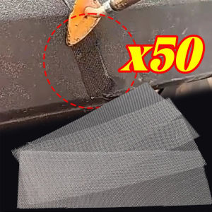 ตาข่ายสแตนเลสสำหรับซ่อมรถยนต์50ชิ้นตาข่ายพลาสติกสำหรับตาข่ายกันชนฝากระโปรงหน้ารถช่องระบายอากาศอุปกรณ์เสริมรถยนต์