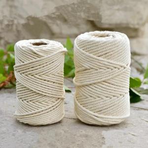 รูปลอกโบโฮ Macrame ที่ทำด้วยมือเชือกฝ้าย 1/2", 3/4", 5/6", 8/10มม. สายเชือกบิดสีเบจเชือกเส้นด้ายของตกแต่งงานแต่งงานในบ้านสีเบจ