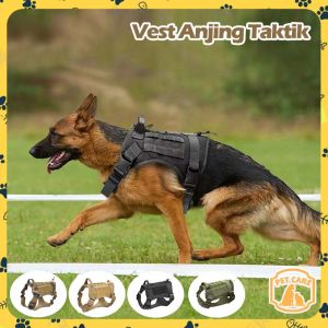 Rompi Anjing Besar Militer Dog Harness Vest Tactical Kalung Tali Tuntun Harnes