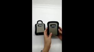 Key Storage Box 4-Digit Combination Lock with Hook Alloy Outdoor Wall Mounted Padlock Storage Box