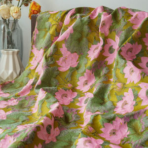 Lotus Yarn-dyed Fabric Jacquard Fabric Summer Sewing Womens Skirt  Luggage Fabric TJ22185