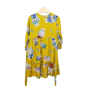 GAMIS ANAK MOTIF LABUBU USIA 2-11 thnrayon premium adem edisi terbatas tanfa hijab