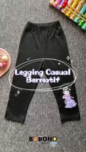 BOBOHO - CELANA KASUAL ANAK PEREMPUAN GAYA RAMPING / CELANA LEGGING ANAK PEREMPUAN / CELANA PANJANG MOTIF KARAKTER