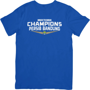 Kaos Persib Bandung Champions 2025 Cotton Knitto - T-Shirt Bola DTF Printing Pria Wanita