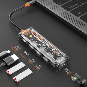Basix | USB C Hub Type C Docking Station Splitter Thunderbolt 3 Adapter for Macbook Air M1 iPad Pro with HDMI-Compatible USB C to HDMI