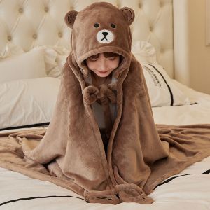 ผ้าห่มสำหรับนอนหลับในช่วงฤดูหนาวแบบหนาและอบอุ่นสำหรับใช้ในออฟฟิศ ผ้าคลุมไหล่แบบลำลองสำหรับใช้ในช่วงฤดูร้อน ผ้าห่มแบบผูกคอสำหรับใช้ในบ้านและพักผ่อน