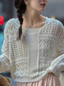 เสื้อสเวตเตอร์ถักแขนยาวแบบโปร่งบางกันแสงแดด ทรงหลวม ทรงสั้น ทรงเข้ารูป คอตั้ง แขนยาว ปกติ ฤดูใบไม้ผลิ 2025