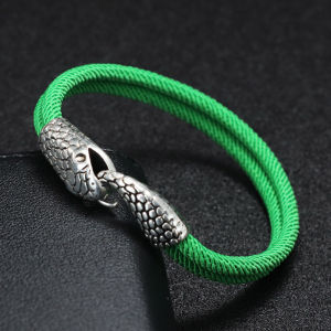 Men Goth Style Snake Bracelet Lucky Red Double Rope Braclet Outdoor Survival Year of the Snake Cord Chain Armband Jewelry