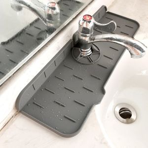 Kitchen Sink Silicone Splash Pad Drainage Waterstop Bathroom Guard Faucet Water Catcher Mat Quick Dry Tray