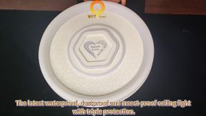 96W LED Ceiling Light Three proof Light Bedroom Ceiling Light Three color Dimming Circular High brightness Eye Protection Thickened Moisture proof Mosquito proof