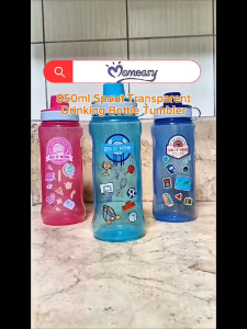 Momeasy 850ml Transparent Drinking Bottle Tumbler Silicone Spout Kids Childrens Bottle Tumbler
