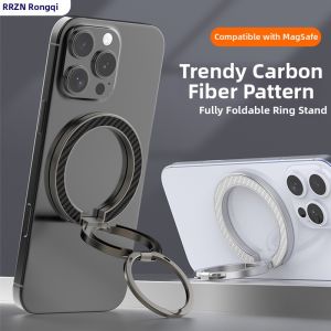 RQZN | Dual-Sided Magnetic Magsafe Phone Stand Ring Kickstand 360 Degree Rotatable Foldable