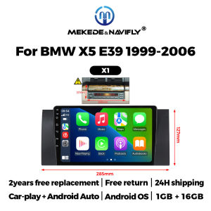 For BMW 5 E39 E53 X5 1995-2006 IPS Screen 2 Din Car Radio Multimedia Player GPS Navigation Wireless CarPlay BT Stereo Head Unit