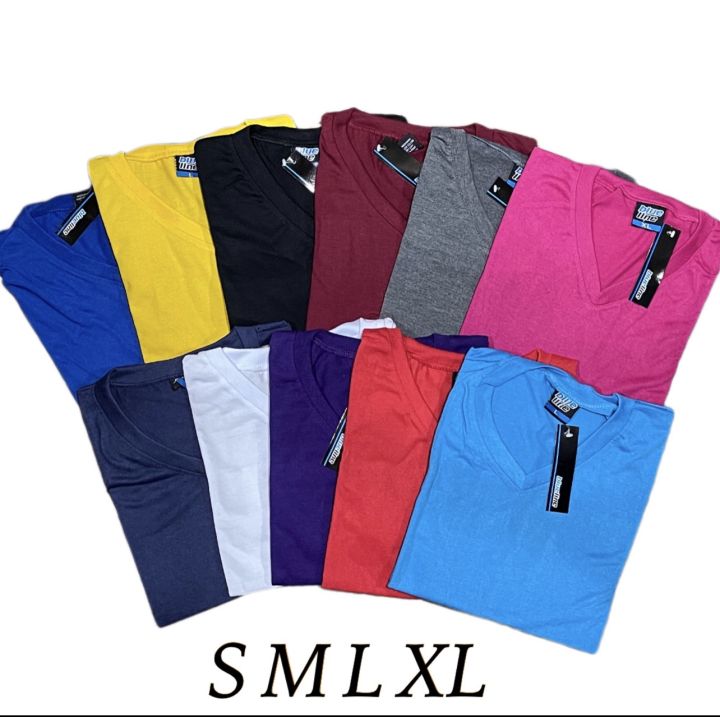 Plain V-Neck Premium Cotton T-Shirt With Sizes S,M,L,XL (unisex ...