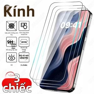 SFHOMIE | Bộ 3 Miếng Dán Bảo Vệ Màn Hình Kính Cường Lực HD Cho Samsung Galaxy S20 S21 S23 S24 FE A51 A52 A53 A54 A55 A56 A57 - Phim Bảo Vệ Chống Trầy Xước Chống Dấu Vân Tay