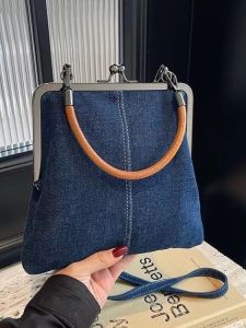 Thiết kế độc đáo denim túi đeo chéo đựng điện thoại di động nữ xách tay đi lại đa năng tinh tế jean túi đeo vai mini