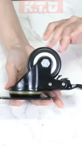 1 Pcs Heavy Duty PU Caster Wheel Swivel Rigid Brake Castor Roller Wheel Trolley 1.5 Inch 2 Inch Roda Perabot