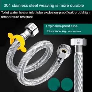 40/60/80/100/150/200cm 304 Stainless Steel Braided Flexible Hose Metal Bathroom Specific Water Heater Faucet Toilet Inlet Pipe